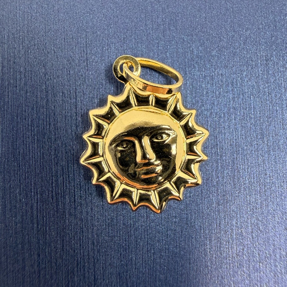 Gold Sun Face Pendant